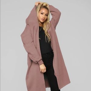 Fashion Nova Oversized hooded mauve jacket